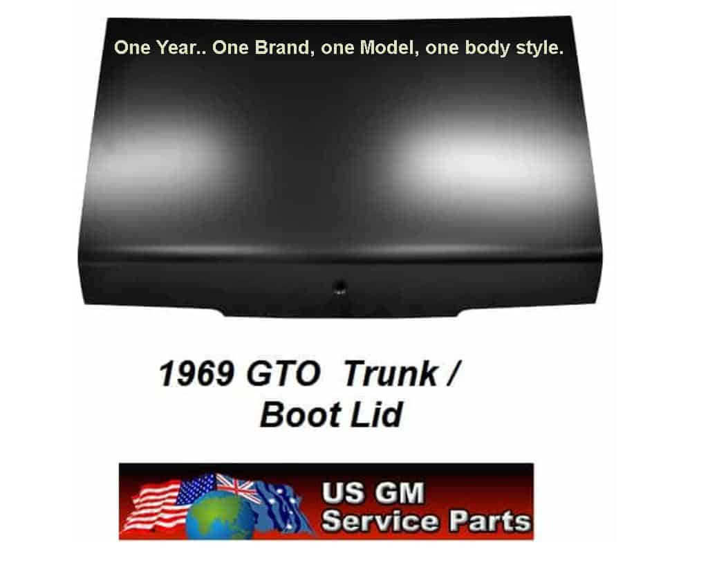 Trunk Lid: 1969 GTO / LeMans New Grade 1